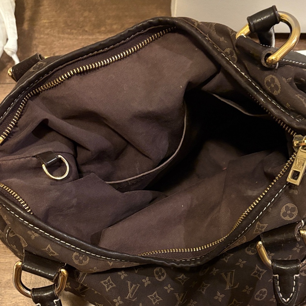 Louis Vuitton Brown Monogram Canvas Shoulder Bag with Black Handles - Picture 4 of 12
